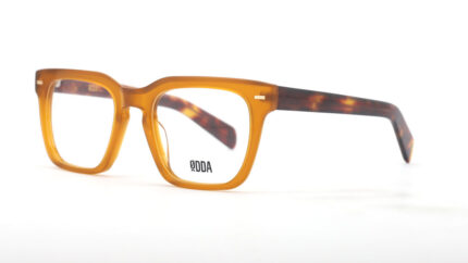 gafa de vista de acetato grueso y forma cuadrada, de color ocre - amarillo en el frontal y havana en las varillas. Odda 5909 C5
