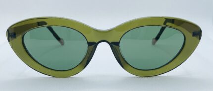 gafa de sol Odda verde ojo de gato de pasta con varillas metálicas