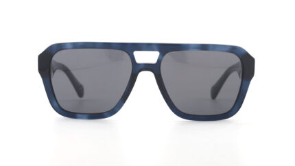 gafa de sol aviador de doble puente y cuadrada, azul de acetato caballero