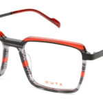 gafa de caballero y hombre color gris y rojo con forma cuadrada y material de acetato