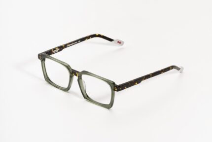 gafas de vista cuadradas de caballero y hombre, rectangulares de color verde y havana