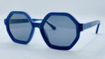gafas azules hexagonales con lentes en gris