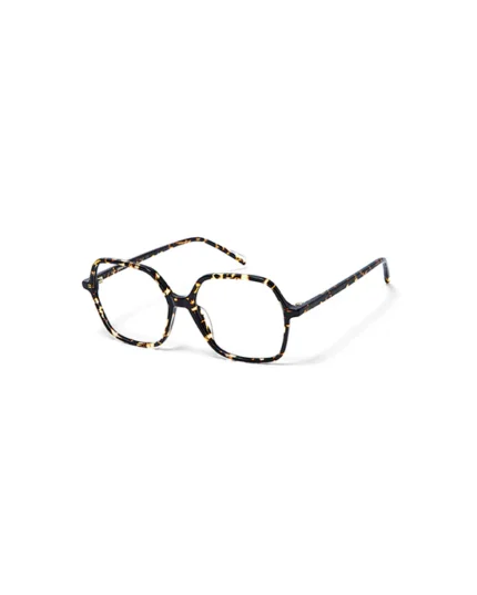 gafa de pasta de color havana oscuro y forma hexagonal de mujer juvenil