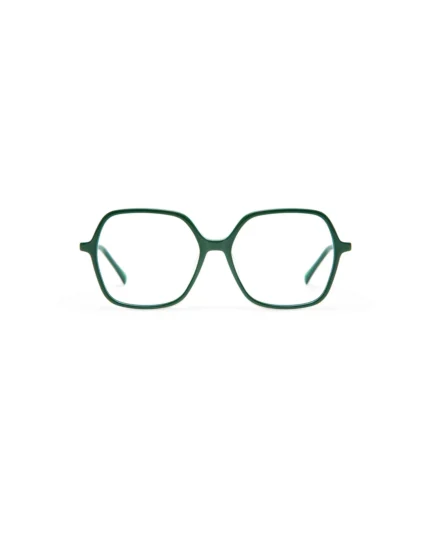 gafa de vista de mujer hexagonal verde de acetato