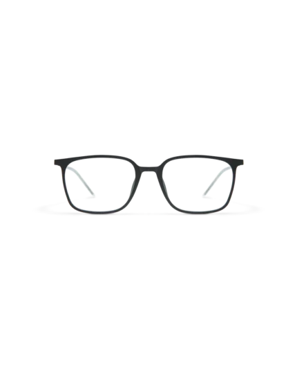 gafas de vista cuadradas negras con frontal de acetato y varillas de titanio ultraligero