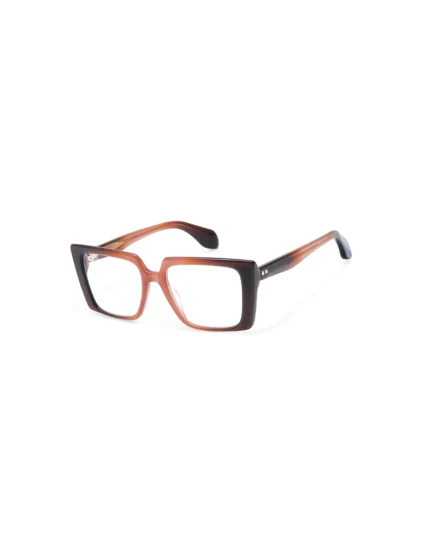 gafa de vista de pasta de forma cuadrada cat eye de mujer de color rosa degradada a marron