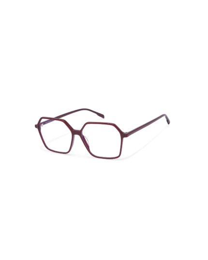 gafas de vista hexagonales rojas de pasta fina oversize de mujer
