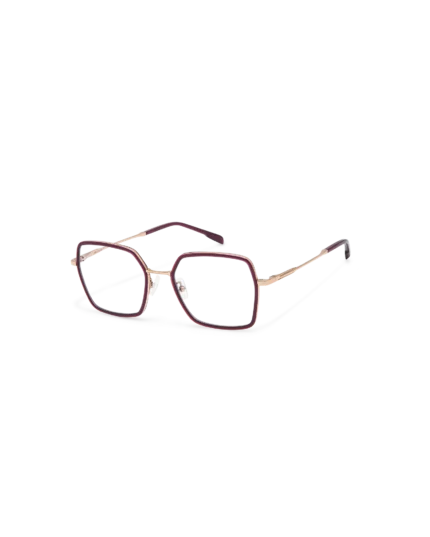 gafas metalicas combinadas con acetato en color dorado y violeta para mujer