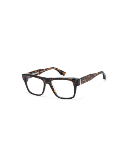 gafa de pasta de hombre color marron grande cuadrada de perfil