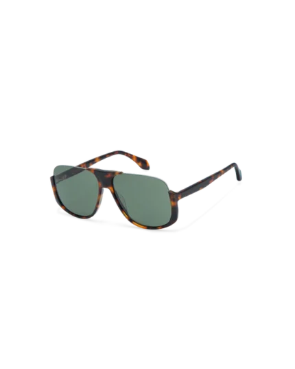 gafa de sol de pasta aviator oversize de mujer y caballero elegante en havana marron y lente verde