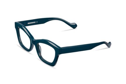 gafa de pasta gruesa color azul petroleo moderna rectangular de mujer