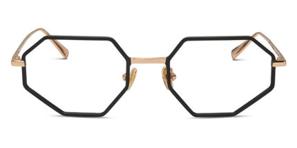 gafa metalica hexagonal moderna dorada y negra unisex juvenil