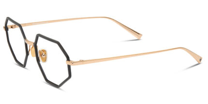 gafa metalica hexagonal moderna dorada y negra unisex juvenil