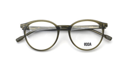 gafa de pasta de acetato de color verde translucido unisex clasica redonda