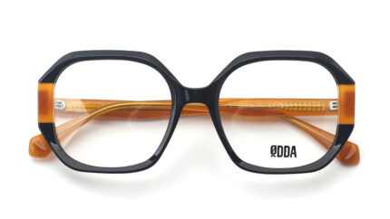 gafa de acetato negro y amarillo caramelo oversize de mujer