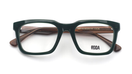 gafas de vista cuadradas de caballero en color verde y marron