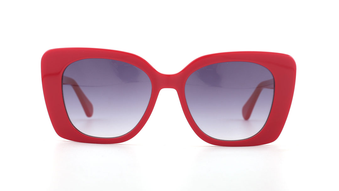 gafa de sol de mujer roja cuadrada oversize de pasta