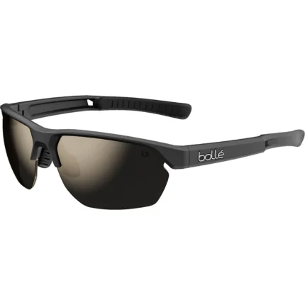 gafas de sol deportivas unisex de color negro con espejo oro
