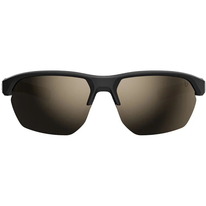 gafas de sol deportivas unisex de color negro con espejo oro