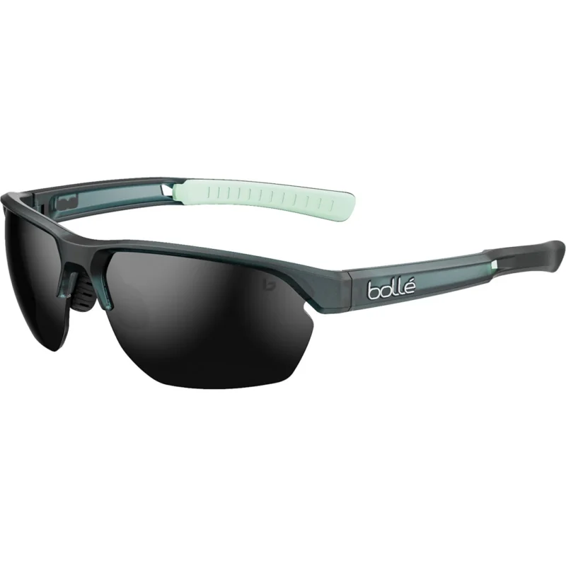gafa de sol deportiva unisex negra con las lentes grises envolvente