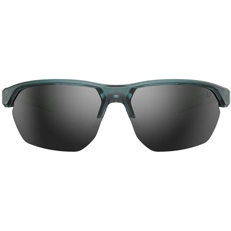 gafa de sol deportiva unisex negra con las lentes grises envolvente