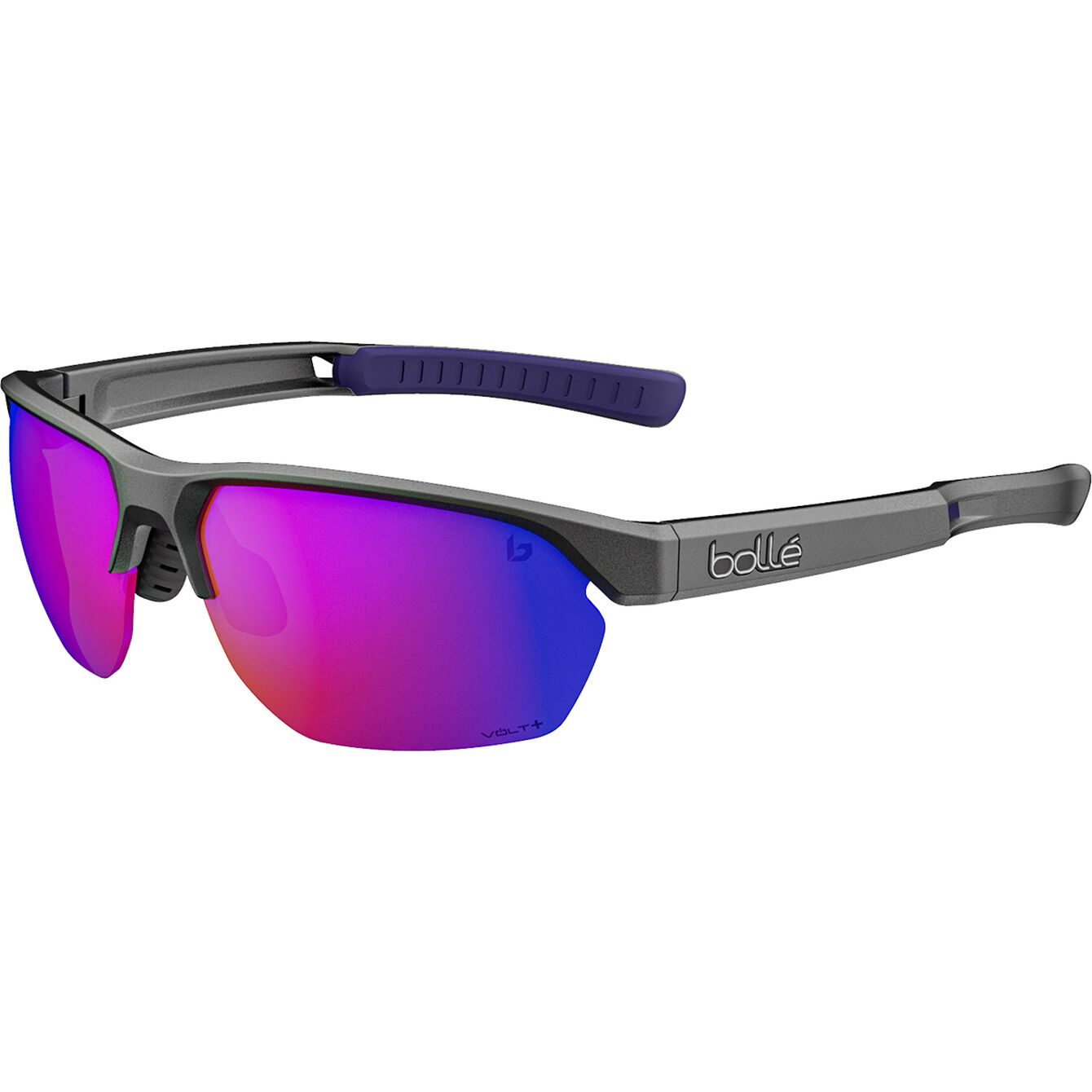 VICTUS_Titanium Matte-Volt+ Ultraviolet Polarized-01 gafa de sol deportiva unisex de acetato bio con lentes espejadas polarizadas de alto contraste